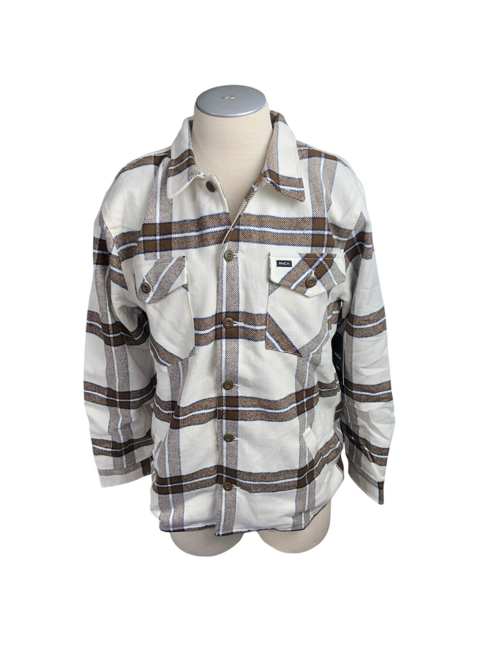 RVCA Flannel Shirt Large Mens Heavy Regular Fit